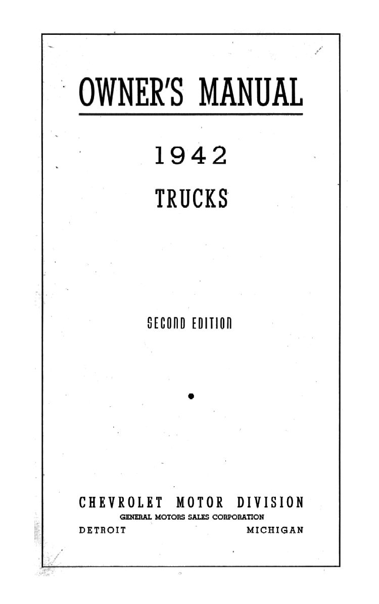 1942 Chevrolet Truck Owners Manual Page 47